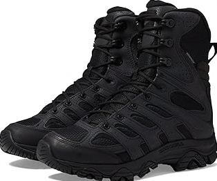 Men's Breathable Tactical Military Work Boots Side Zipper Leather Lightweight Hiking Motorcycle Combat Boots 8 Inches Peakforce product image