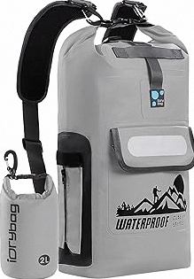 Waterproof dry bag combo for outdoor and waterspors, with large 5.0 Gal (assorted colors) and 0.5 Gal (grey) bags | Ideal for kayaking, boating, hiking, the beach and other outdoor sports (Blue) product image