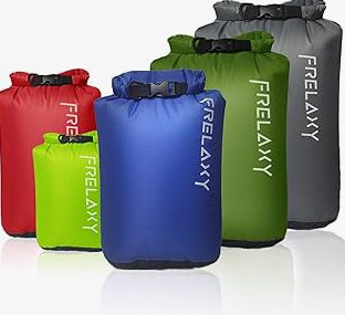 Frelaxy Waterproof Dry Bag 2 Pack/3 Pack, Lightweight Portable Dry Bags, 5L & 15L & 25L Durable Dry Sack Set Keep Gear Dry for Hiking, Camping, Boating, Backpacking, Kayaking (3 Pack - Gray) product image