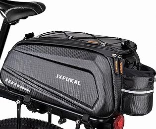 RAINSMORE Bike Bags for Bicycle Rear Rack 15L Waterproof Bike Ebike Trunk Pannier Saddle Bag with Rain Cover Bike Accessories Backpack Shoulder Bag for Commuter Travel Outdoor, Black product image