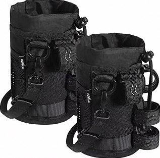 Pack of 2 Adjustable Bike Water Bottle Holder Mountain Bike Accessories for Men | Lightweight Mountain Bikes Water Bottle Cage & Cup Holder Bicycle Accessories | MTB Cup Grip for Riding - Black product image