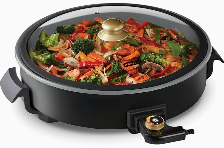 Dash Family Size 14" Skillet - Electric Skillet for Multi-Purpose Cooking - Ceramic Coating Cooking Surface - Tempered Glass Lid & Cool-Touch Handles - Black product image
