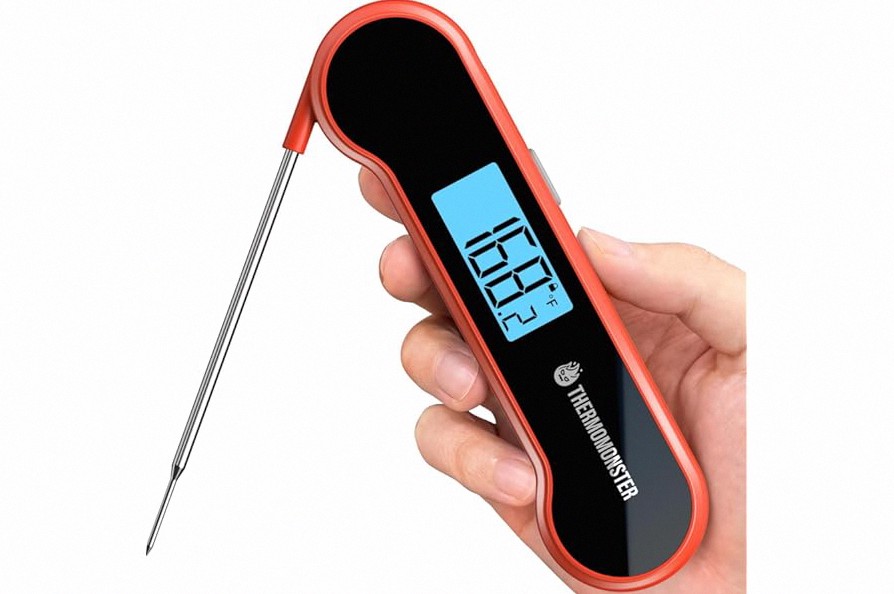 0.5 Sec Instant Read Meat Thermometer Digital with ±0.5℉ Precision, Food Thermometer for Cooking Kitchen Gadgets, Oven Grill Candy BBQ Essentials Accessories, Gifts for Him Dad Men Birthday, Red product image