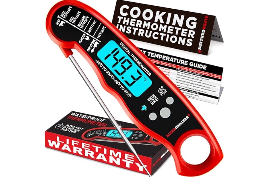 Alpha Grillers Meat Thermometer Digital – Instant Read Food Thermometer for Cooking & Grilling – Professional Kitchen Gift for Men, Dad & Mom product image