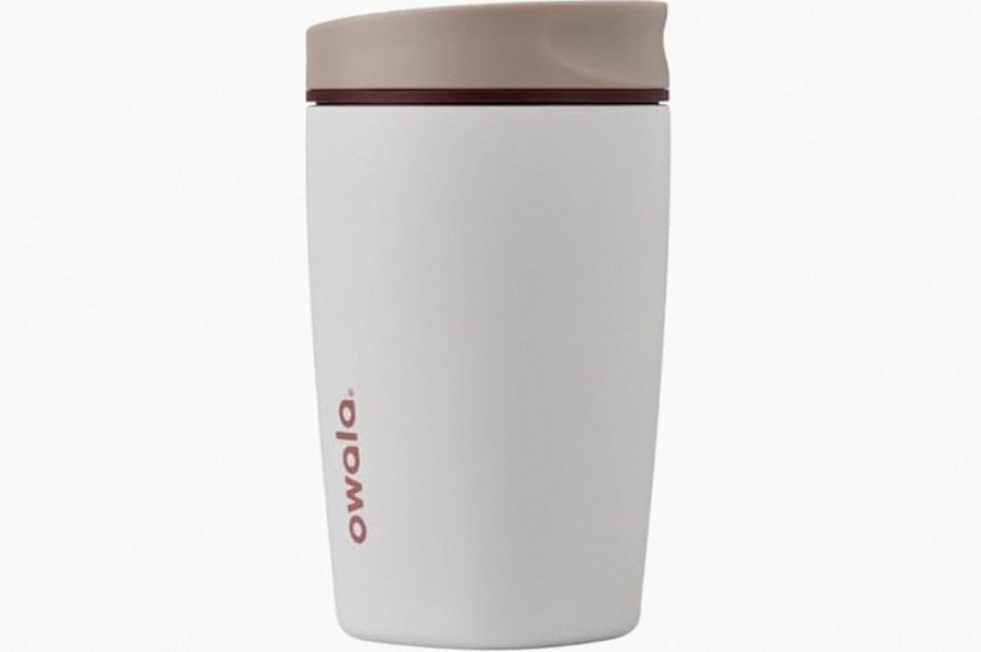 Owala SmoothSip Slider Insulated Stainless Steel Coffee Tumbler, Reusable Iced Coffee Cup, Hot Coffee Travel Mug, BPA Free 12 oz, Vanilla Bean product image