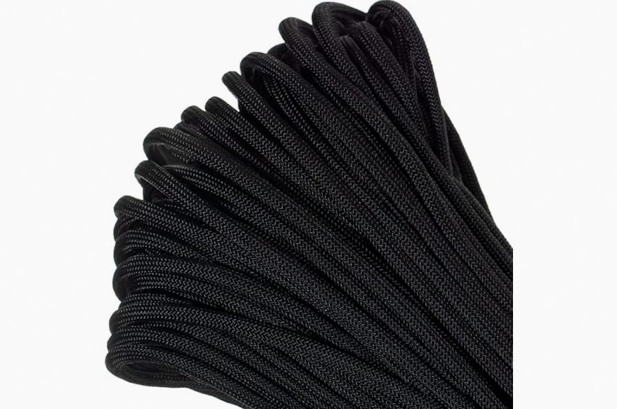 Thadavo Reflective Paracord Rope 850Ib, 50/100/200/500/1000ft 4MM 11 Strand para Cords Lanyard Utility Parachute Cord for Tent Camping Hiking Survival Tactical Clothesline DIY Projects, Black 100FT product image