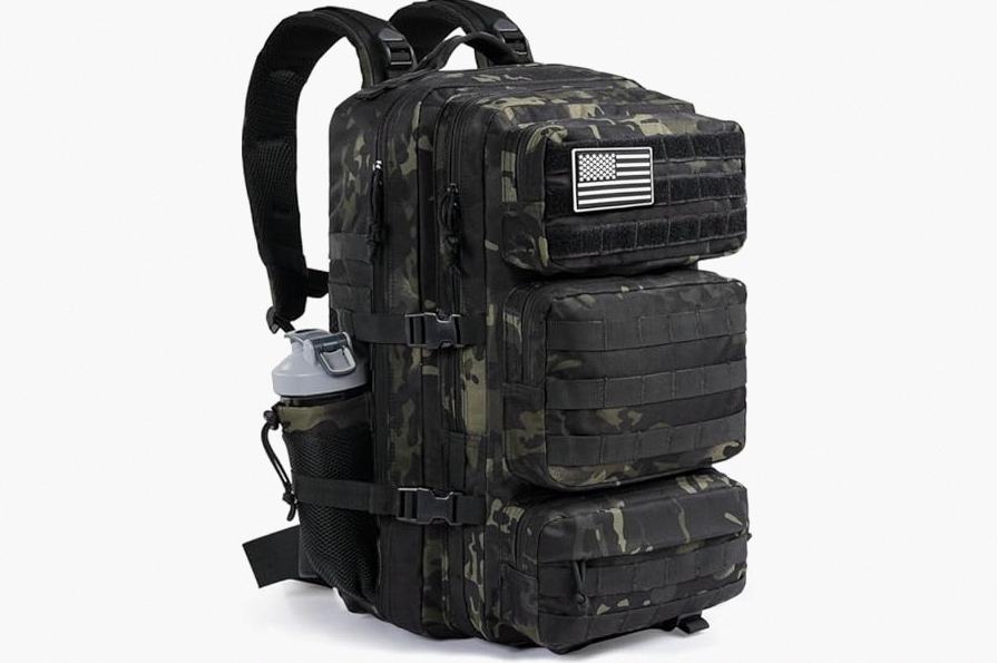 kookoomia Military Tactical Backpack 50L Large Day Backpack for Men Molle Army 3 Days Assault Pack Bug Out Bag Water Resistant and Heavy Duty Hiking Treeking Rucksack - Black Camo product image