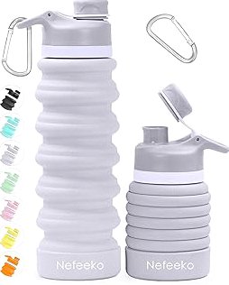 WILDREEDS 500ml Soft Flask, TPU Collapsible Soft Water Bottle for Hydration Pack, Running Vest, Folding Water Bottle for Hiking Cycling Climbing-1Pcs, White product image
