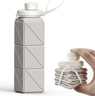 Survivor Filter Clear Collapsible Water Bottles - Travel, Hiking, Foldable, BPA-Free - 2 x product image