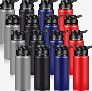 Personalized Custom Water Bottle with Text Photo Print in USA 32oz Double Wall Stainless Steel Leakproof Wide Mouth Cup with Flip Straw product image