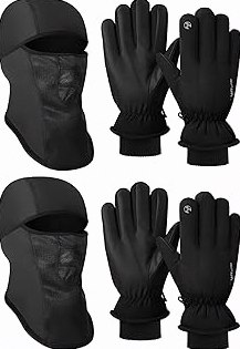 4 Pcs Winter Skiing Accessories Set Balaclava Face Mask and Thermal Touchscreen Ski Gloves, Breathable Fleece Full Face Cover Cold Weather Ski Gear for Men Snowboarding Skiing Cycling product image