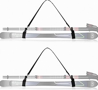 QOGIR Ski Strap and Pole Carrier: Adjustable Cushioned Shoulder Sling for Easy Transport, Ski Gear &Snowboard Carrying System product image