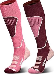Merino Wool Ski Socks 2 Pairs, Thermal Knee High Warm Socks for Snowboarding, Hiking, Cold Weather, Snow, Hunting product image