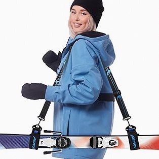Ski Straps and Pole Carrier Avoid Struggle Effortlessly Transport Ski Gear Everywhere Cushioned Shoulder Sling product image