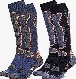 Merino Wool Ski Socks Mens Womens 2 Pairs for Skiing, Snowboarding, Thermal Knee High Winter Warm Sports Performance Socks product image