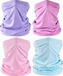 UV Face Cover Neck Gaiter Mask Dust Protection Magic Scarf Wind Bandana Balaclava for Summer Running Fishing 4 PCS product image