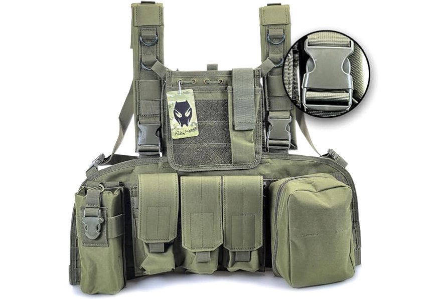 NewBEP Tactical Vest Set for Men, Airsoft Paintball Vest Quick Release Airsoft Vest and Equipment with Hat,Glove,Visor product image