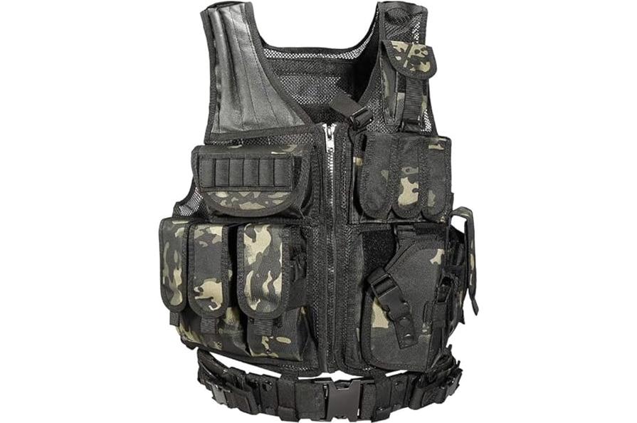 F.N.JACK Tactical Vest Solid Colors - Adjust Straps and Belt with 2 Pockets Outerwear Vests product image