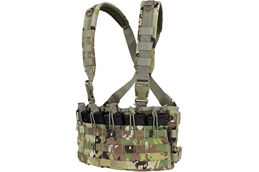 MetalTac Airsoft Cross Draw Tactical Vest with 9 Pockets and Pistol Holster product image