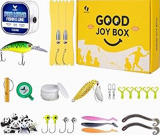 Trout Magnet 82-Piece Neon Fishing Gear Kit, Includes 70 Grub Bodies Trout Bait and 12 Size 8 Hooks product image