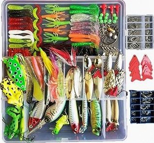PLUSINNO 264/397pcs Fishing Accessories Kit, Organized Fishing Tackle Box with Tackle Included, Fishing Hooks, Fishing Weights Sinkers, Swivels, Beads, Fishing Gear Set Equipment for Bass Trout product image