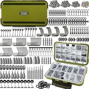 PLUSINNO Fishing Lures Baits Tackle Including Crankbaits, Spinnerbaits, Plastic Worms, Jigs, Topwater Lures, Tackle Box and More Fishing Gear Lures Kit Set, 102/302Pcs Fishing Lure Tackle product image