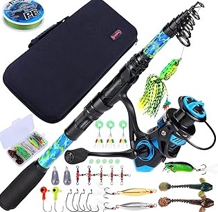 Collapsible Telescopic Fishing Rod and Reel Combo Push Button Small Fishing Pole Kit Beginner Youth Boys Fishing Starter Set Tackle product image