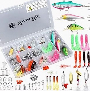BASSDASH Fly Fishing Assorted Flies Kit, Pack of 64 pcs Including Dry and Wet Flies, Nymphs, Streamers, Terrestrials, Leeches and More, with Magnetic Fly Box product image