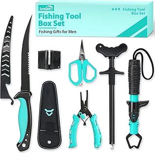 24Pcs Fishing Tools Kit, Fish Gear - Lures, Fish Lip Gripper, Fish Pliers with Lanyard, Saltwater Resistant Fishing Accessories & Equipment, Surprise Gifts for Adult Men Teen Boys Fisher product image