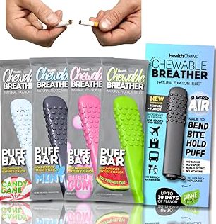 Smokeless Inhaler, Mix 4 Pack, Aromatherapy Flavored Air with Premium Refill Cores, Habit Replacement, Wellness Silicone Chewer Accessory Quit Smoking, Travel Friendly product image