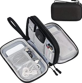 FYY Travel Cable Organizer Pouch Electronic Accessories Carry Case Portable Waterproof Double Layers All-in-One Storage Bag for Cord, Charger, Phone, Earphone Black product image