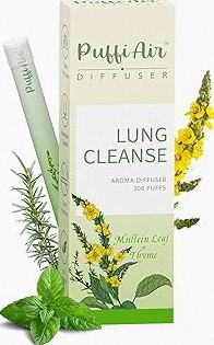 PUFFIAIR Herbal Diffuser Pen with Extracts of Mullein, Thyme and Mint for Lung Cleansing, Breathing Improvement, Oral Air Freshening and Quitting Bad Habit - 300 Uses 1 Pack, 1 Sticks product image