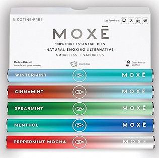 MOXE Natural Variety 5 Pack | Non-Electric Air Inhalers - Oral Fixation | Aromatherapy Scents for Relaxation & Focus | Menthol, Cinnamint, Peppermint Mocha, Wintermint product image