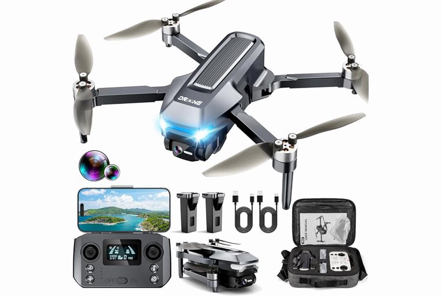 FUNPX LED RC Drone for Kids 6+, Christmas Birthday Gift for Boys & Girls with Remote Batteries, 360° Flip, High Speed Mode, 45 Min Flight Indoor and Outdoor Flying Toy - Blue Yellow product image