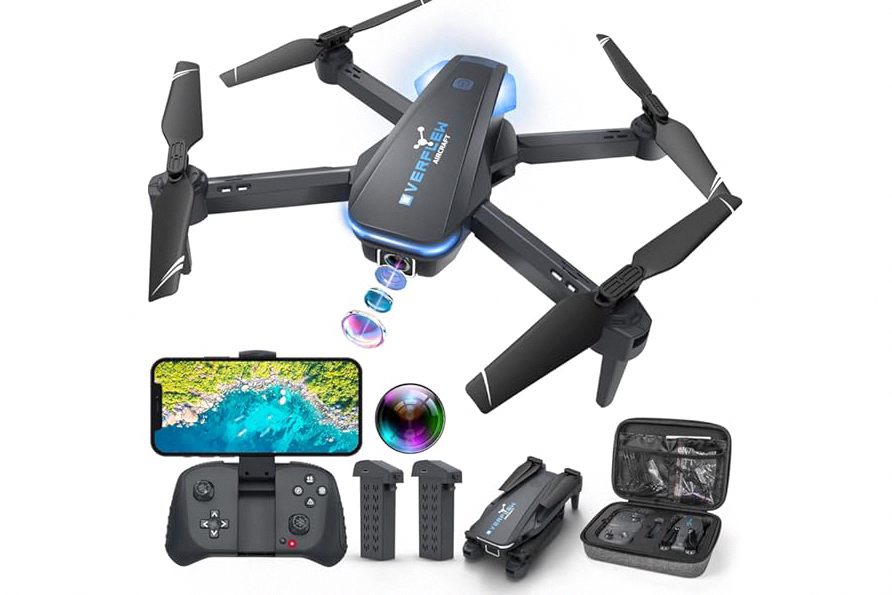 Drone with 1080P Camera for Beginners and Adults, Foldable Remote Control Quadcopter with Voice Control, Gestures Selfie, Altitude Hold, One Key Start, 3D Flips, 2 Batteries, Toy for Beginners product image