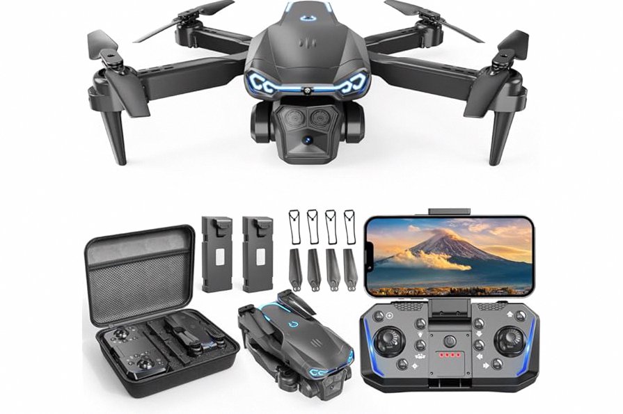 X-shop Foldable Drone with 1080P Camera for Beginners & Kids, FPV RC Quadcopter Toys Gifts for Boys Girls, One Key Start, 3D Flips, Gesture Selfie, 3 Speed Modes, 2 Batteries product image