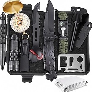 Gifts for Men Him Dad, Survival Kits and Equipment 14 Pcs, Christmas Stocking Stuffers, Anniversary Birthday Gifts for Husband Boyfriend Guy, Camping Essentials, Cool Gadgets for Men product image