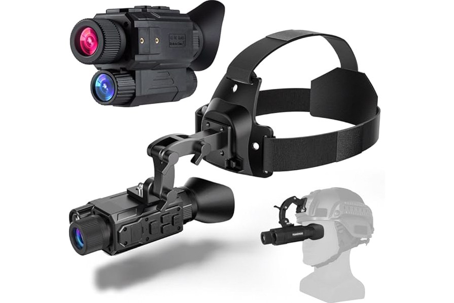 YUANZIMOO Head-Mounted Night Vision Monocular Digital Infrared Monocular for Camping Hunting product image